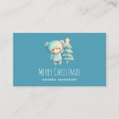 かわいいクマとクリスマスツリー 名刺 (正面)