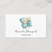 かわいいクマとクリスマスツリー 名刺 (正面)