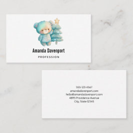 かわいいクマとクリスマスツリー 名刺