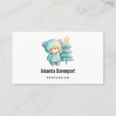 かわいいクマとクリスマスツリー 名刺 (正面)