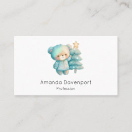 かわいいクマとクリスマスツリー 名刺