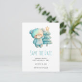 かわいいクマとクリスマスツリー 案内ポストカード (スタンド正面)