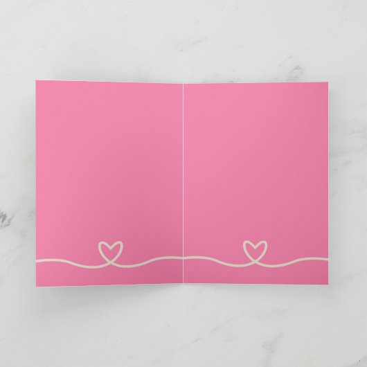 かわいいクマとハートカード中国の、誕生日カード 案内状 (内部)