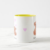 かわいいクマとハートズオンホワイトベビーシャワー ツートーンマグカップ (中央)