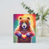 かわいいクマとハートバレンタイン シーズンカード (スタンド正面)