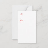 かわいいクマとハートバレンタイン ノートカード (裏面)