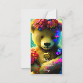 かわいいクマとハートバレンタイン ノートカード