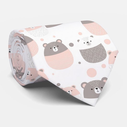 かわいいクマとハート -- パステルナースリー (3) ネクタイ (ロール)