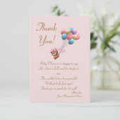 かわいいクマとバルーンテーマフラットサンキューカード サンキューカード (スタンド正面)