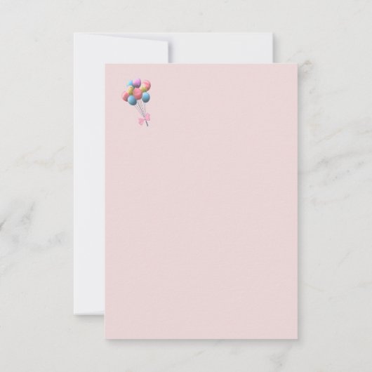 かわいいクマとバルーンテーマフラットサンキューカード サンキューカード (裏面)