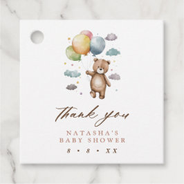 かわいいクマとバルーン赤ちゃんシャワーありがとう フェイバータグ