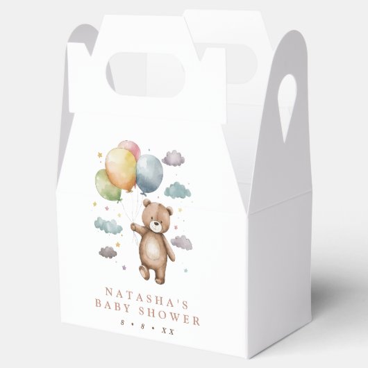 かわいいクマとバルーン赤ちゃんシャワー フェイバーボックス (オープン)