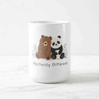  かわいいクマとパンダのニューロダイバーシティTシャツ コーヒーマグカップ