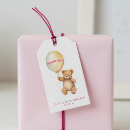 かわいいクマとパーティーバルーンおもしろい ギフトタグ