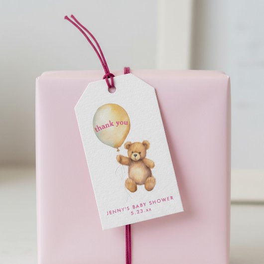 かわいいクマとパーティーバルーンおもしろい ギフトタグ