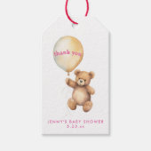 かわいいクマとパーティーバルーンおもしろい ギフトタグ (正面)