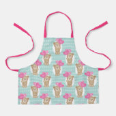 かわいいクマとピンクのハート |キッズユースベイカー エプロン (正面)