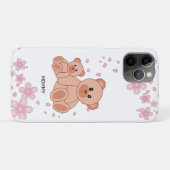 かわいいクマとピンクの花 Case-Mate iPhoneケース (裏面(横))