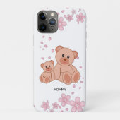 かわいいクマとピンクの花 Case-Mate iPhoneケース (裏)