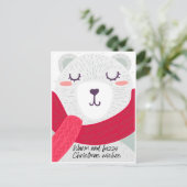 かわいいクマと子どもからのメッセージ シーズンポストカード (スタンド正面)