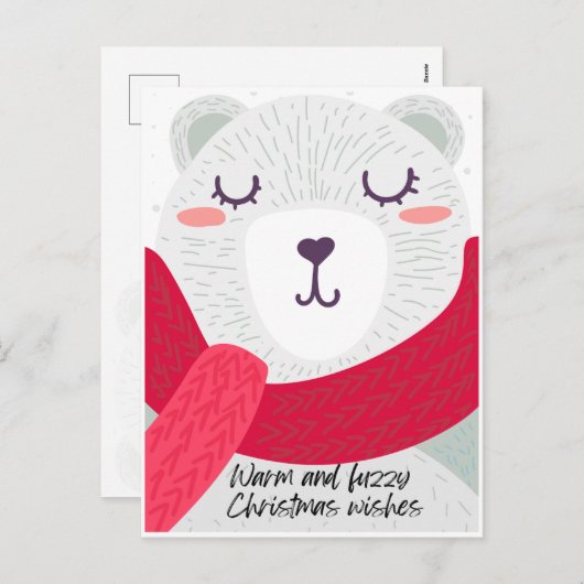 かわいいクマと子どもからのメッセージ シーズンポストカード (正面/裏面)