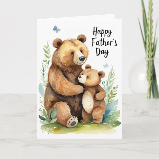 かわいいクマと子グマの父の日カード 動物好きなパパへ シーズンカード (正面)