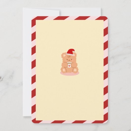 かわいいクマと犬の子供の休日パーティーの招待 招待状 (裏面)