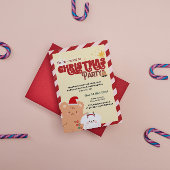 かわいいクマと犬の子供の休日パーティーの招待 招待状