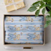 かわいいクマと男の赤ちゃん 薄葉紙 (ギフト)