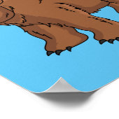 かわいいクマと花の漫画イラストレーション ポスター (角)