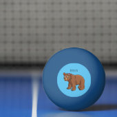 かわいいクマと花の漫画イラストレーション 卓球ボール (ネット)