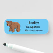 かわいいクマと花の漫画イラストレーション 名札 (インサイチュ)