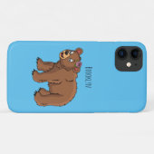 かわいいクマと花の漫画イラストレーション Case-Mate iPhoneケース (裏面(横))