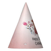 かわいいクマと花チャイルド誕生日 パーティーハット (左)