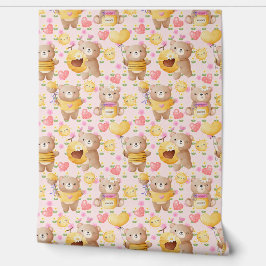 かわいいクマと蜂蜜 壁紙