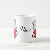 かわいいクマと赤いハート コーヒーマグカップ (中央)