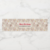 かわいいクマと鹿の北欧パターンクリスマス ペットボトルラベル (シングルラベル)