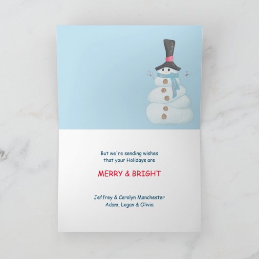 かわいいクマのそりにクリスマスカード カード (内部)