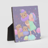 かわいいクマのアイスクリームイラスト フォトプラーク (正面)