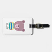 かわいいクマのイラストレーション – カスタマイズ可能 ラゲッジタグ (正面横)