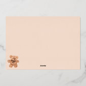 かわいいクマのイラストレーションbearly wait赤ちゃんシャワー 箔招待状 (裏面)
