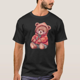 かわいいクマのイラスト 自然風デザイン Tシャツ
