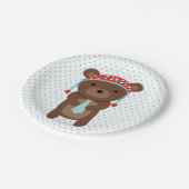 かわいいクマのウッドランド動物のパーティープレート ペーパープレート (アングル)