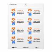 かわいいクマのオーバーオールKidの名前をカスタムするID ラベル (フルシート)