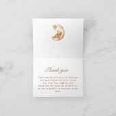 かわいいクマのオーブン ムーンベイビーシャワーの感謝カード サンキューカード (内部)