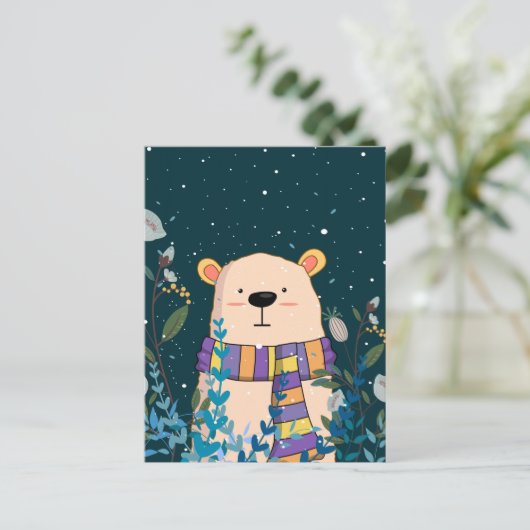 かわいいクマのカレンダーはがき ポストカード (スタンド正面)