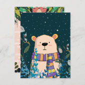 かわいいクマのカレンダーはがき ポストカード (正面/裏面)