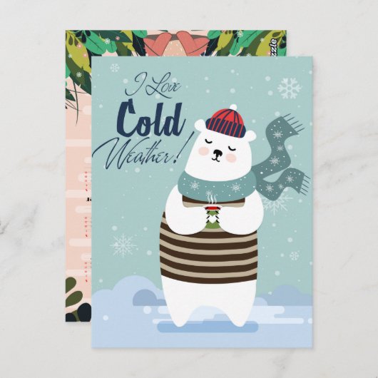 かわいいクマのカレンダー ポストカード (正面/裏面)