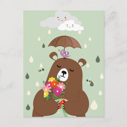 かわいいクマのカレンダー ポストカード (正面)