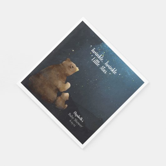 かわいいクマのキラキラ星 スタンダードランチョンナプキン (角)